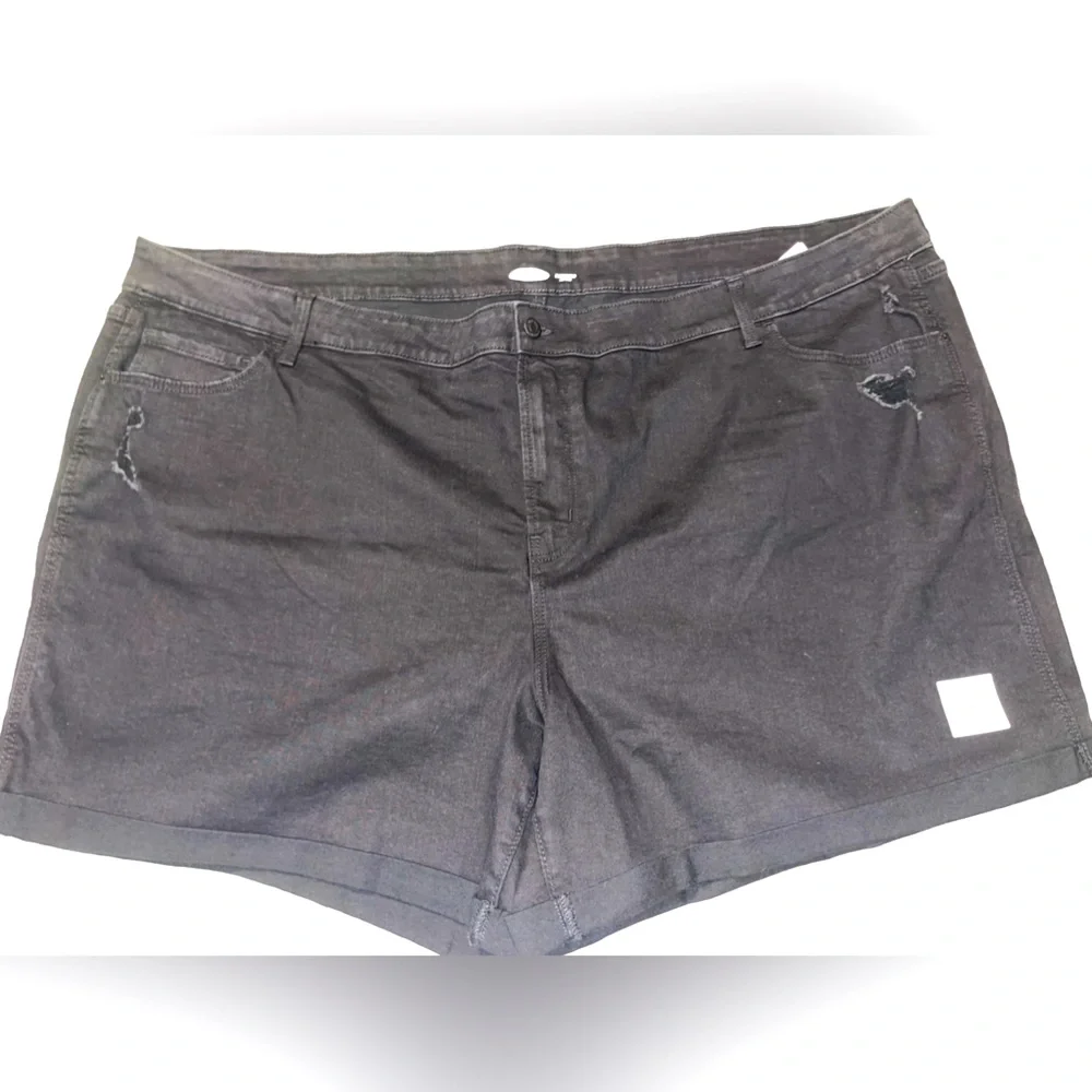 Old Navy Womens 30 Plus Boyfriend‎ Cuffed Back Jean Distressed Denim Shorts
